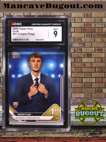 Cooper Flagg 2025 Topps Now #D1 - NBA Draft Rookie Card (CGC 9)