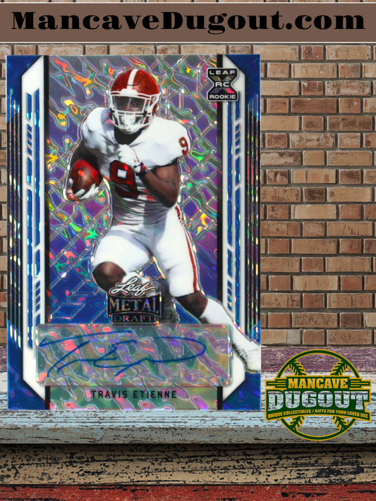 Travis Etienne 2021 Leaf Metal Draft - Silver Autographs – BATE1 16/40 – Rookie Card (RC)