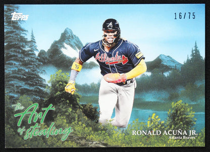 Ronald Acuña Jr. – 2025 Topps X Bob Ross – 16/75 - “The Joy of Baseball: Art of Stealing”