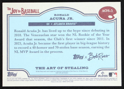Ronald Acuña Jr. – 2025 Topps X Bob Ross – 16/75 - “The Joy of Baseball: Art of Stealing”