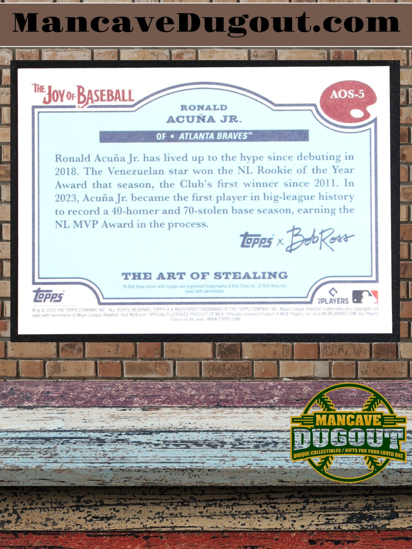 Ronald Acuña Jr. – 2025 Topps X Bob Ross – 16/75 - “The Joy of Baseball: Art of Stealing”