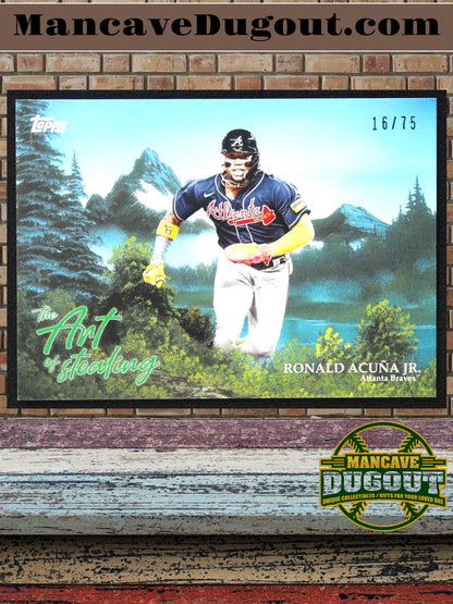 Ronald Acuña Jr. – 2025 Topps X Bob Ross – 16/75 - “The Joy of Baseball: Art of Stealing”