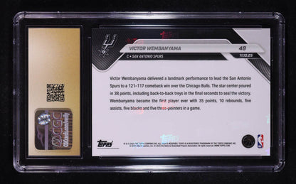 Victor Wembanyama 2025 26 Topps Now #49 - CGC 10 Pristine Black Label – Early Career Showcase