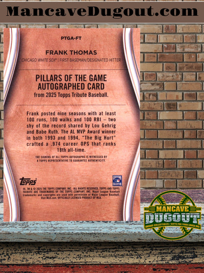 Frank Thomas 2025 Topps Tribute Pillars of the Game Autographs Green #PTGAFT #71/99