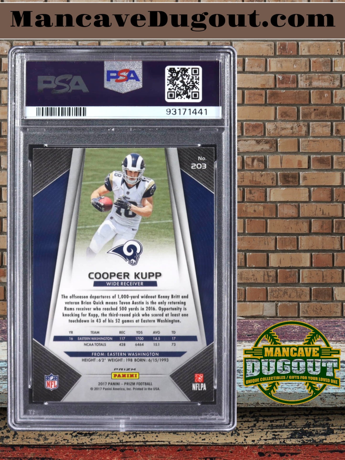 2017 Panini Prizm – Cooper Kupp #203 RC (PSA 9)