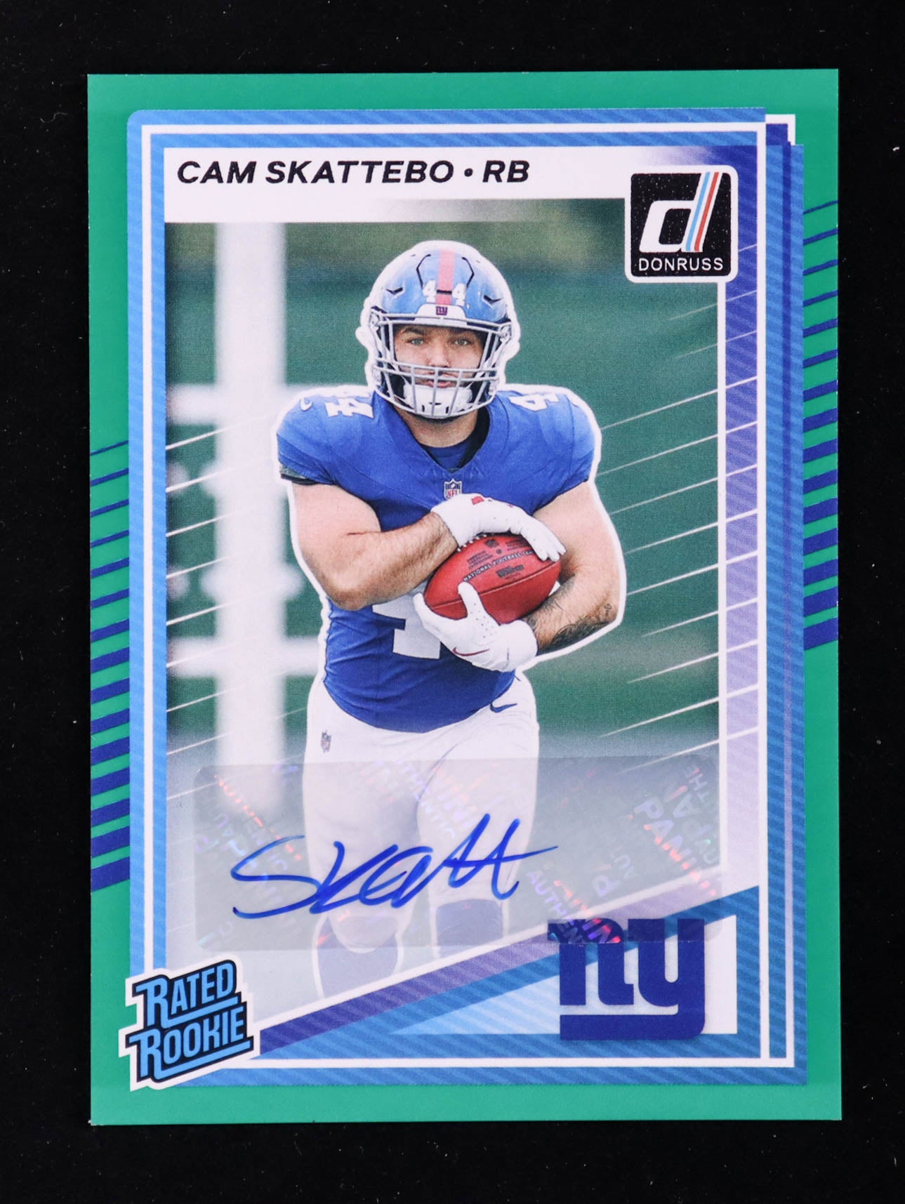 Cam Skattebo 2025 Donruss Rated Rookies Autographs Green #302 RC