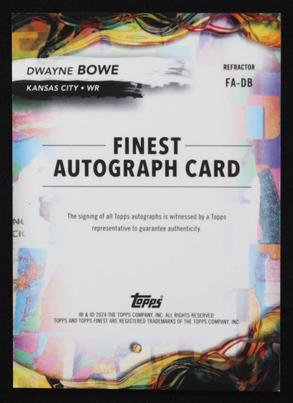 Dwayne Bowe 2024 Finest - Autographs Refractors – #FADB