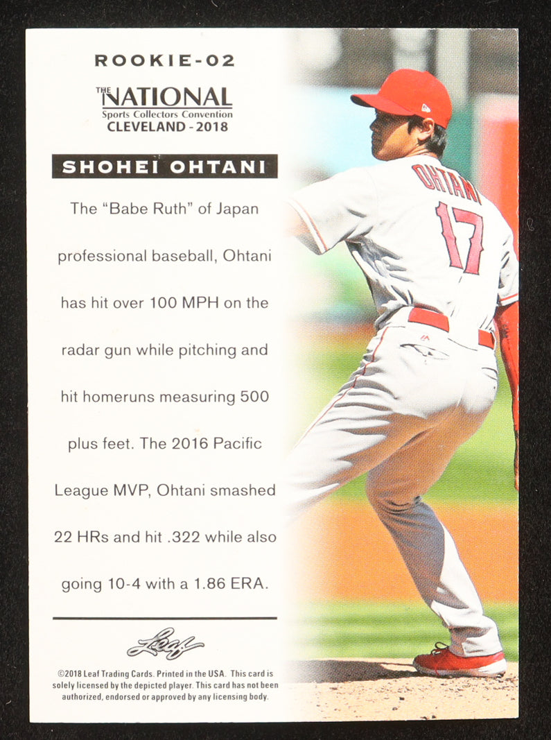 Shohei Ohtani – 2018 Leaf National Convention - #Rookie02 – Rookie Card (RC)