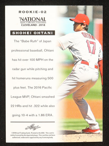 Shohei Ohtani – 2018 Leaf National Convention - #Rookie02 – Rookie Card (RC)
