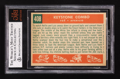 1959 Topps #408 Keystone Combo – Nellie Fox & Luis Aparicio (BVG 7.5)