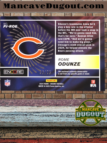 Rome Odunze 2024 Panini Encore Pinnacle Jerseys Red #17 RC — 39/75