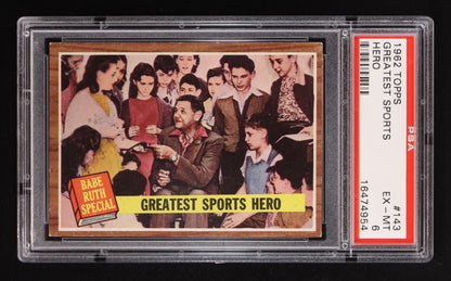 Babe Ruth - 1962 Topps #143 - Special 9: “Greatest Sports Hero” - PSA 6
