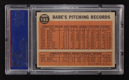 Babe Ruth - 1962 Topps #143 - Special 9: “Greatest Sports Hero” - PSA 6