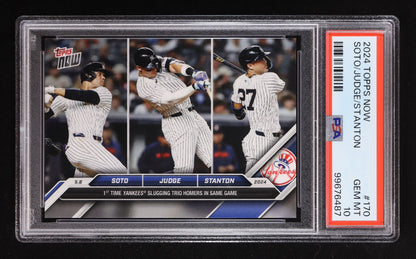 2024 Juan Soto • Aaron Judge • Giancarlo Stanton - Topps Now #170-PSA 10 (GEM MINT)