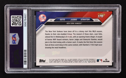 2024 Juan Soto • Aaron Judge • Giancarlo Stanton - Topps Now #170-PSA 10 (GEM MINT)