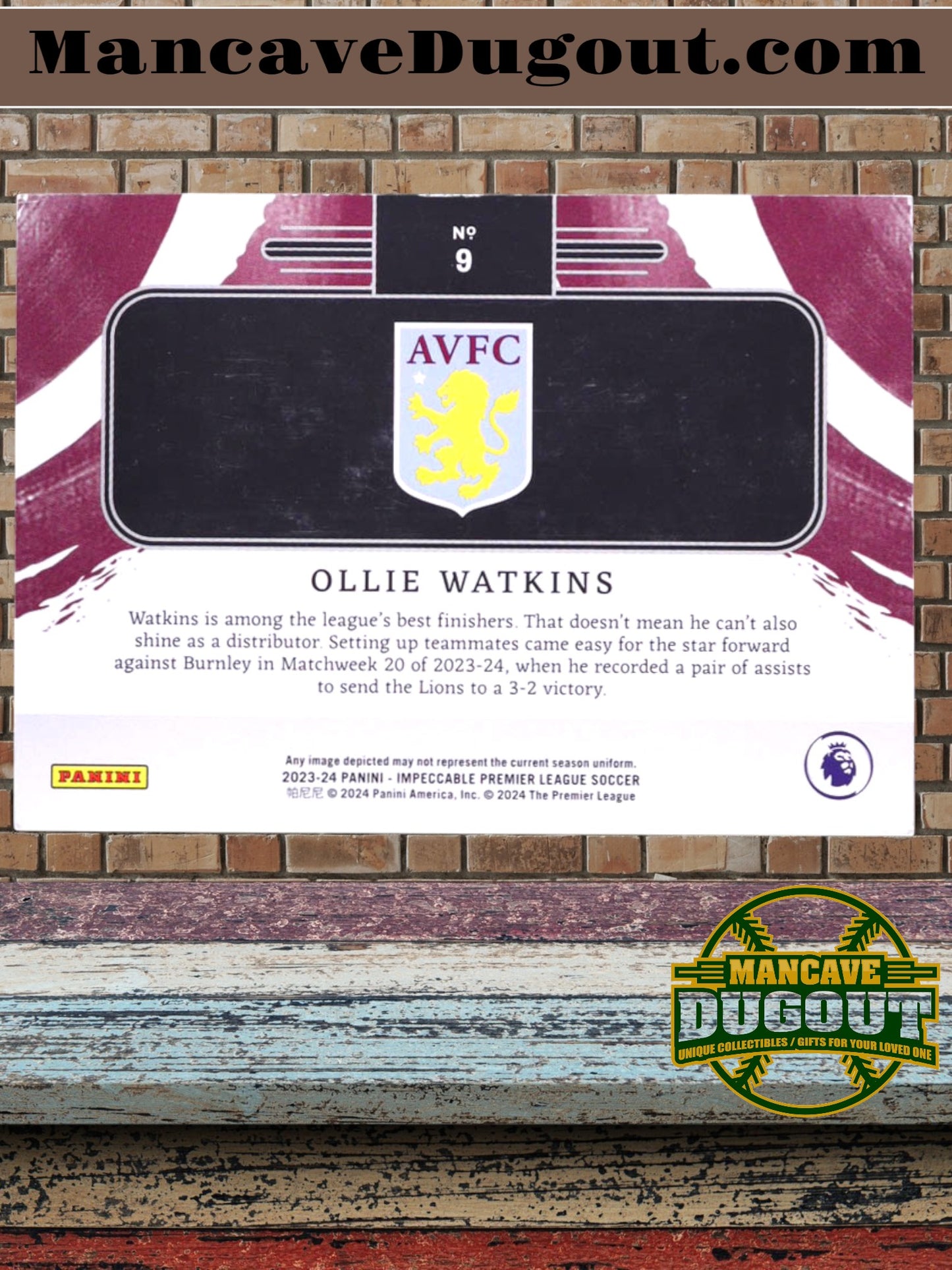 Ollie Watkins – 2023 24 Panini Impeccable EPL - Logo Silver Parallel #9 — Serial #32/37
