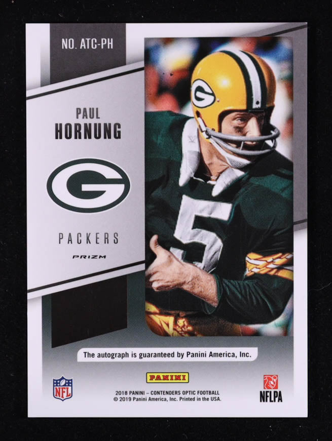Paul Hornung 2018 Panini Contenders Optic All Time Contenders Autographs #19