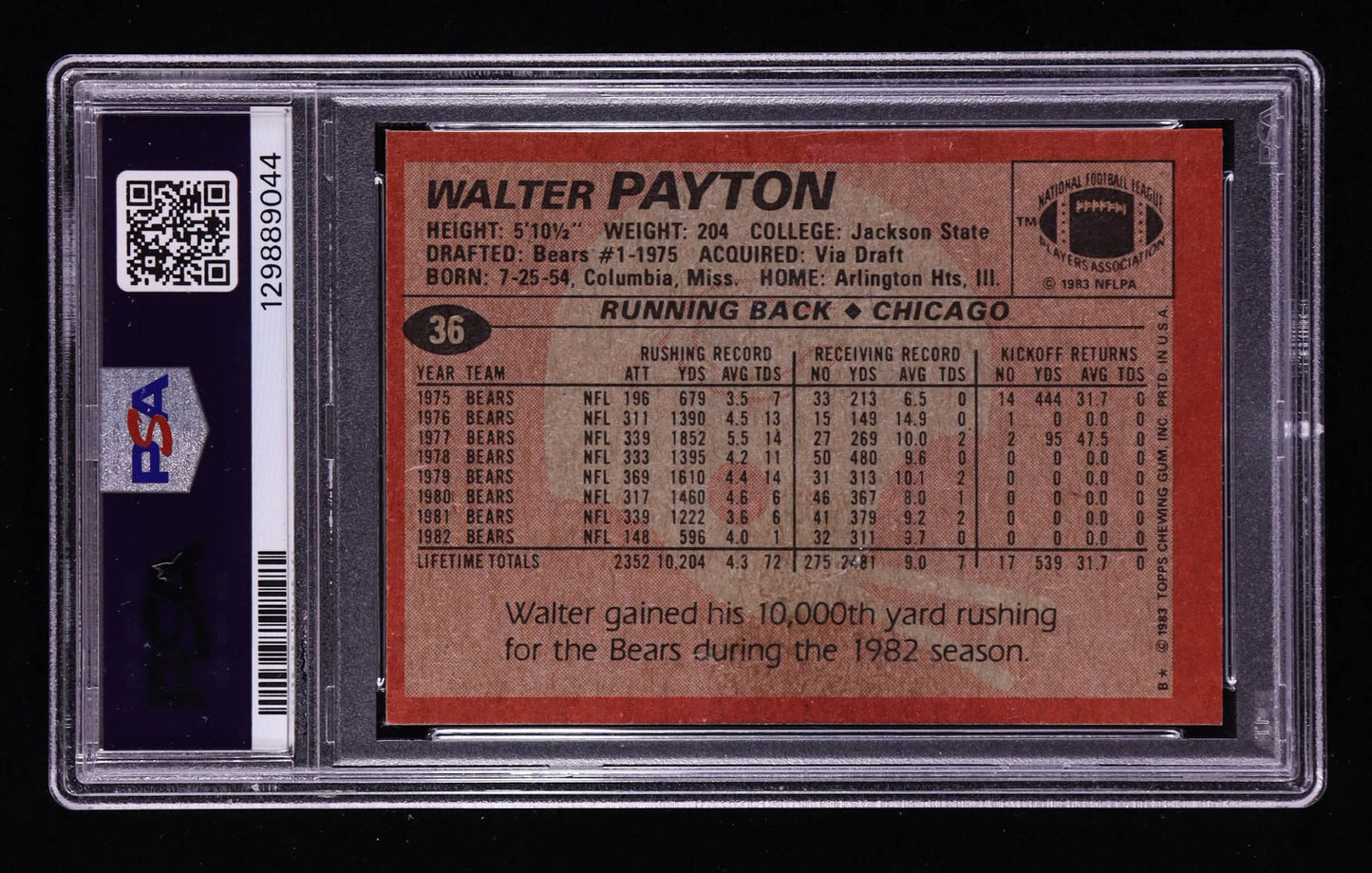 1983 Topps Walter Payton #36 (PSA 5)
