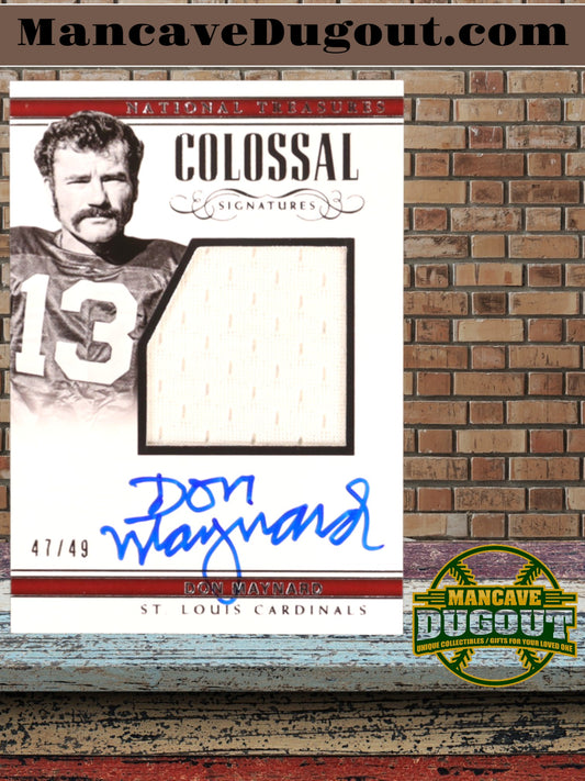 Don Maynard – 2017 Panini National Treasures- Colossal Material Signatures #12 – Serial 47/49