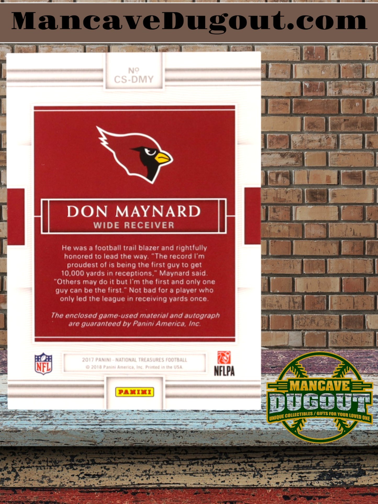 Don Maynard – 2017 Panini National Treasures- Colossal Material Signatures #12 – Serial 47/49
