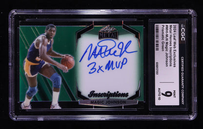 Magic Johnson 2024 Leaf Metal Web Exclusives - Inscriptions – Prismatic Green MHIMJ1 — 069/150