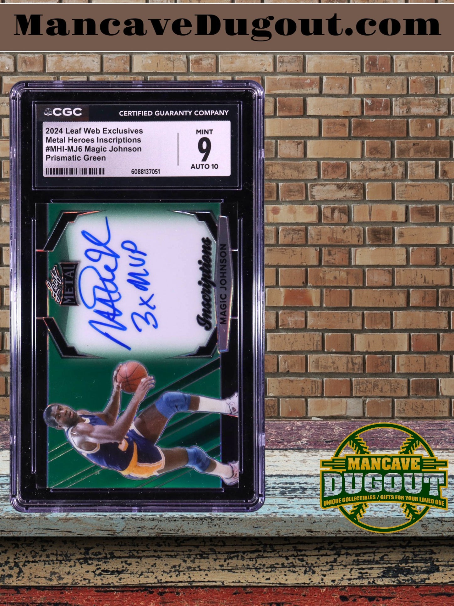 Magic Johnson 2024 Leaf Metal Web Exclusives - Inscriptions – Prismatic Green MHIMJ1 — 069/150