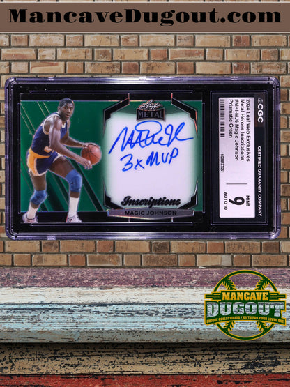 Magic Johnson 2024 Leaf Metal Web Exclusives - Inscriptions – Prismatic Green MHIMJ1 — 069/150