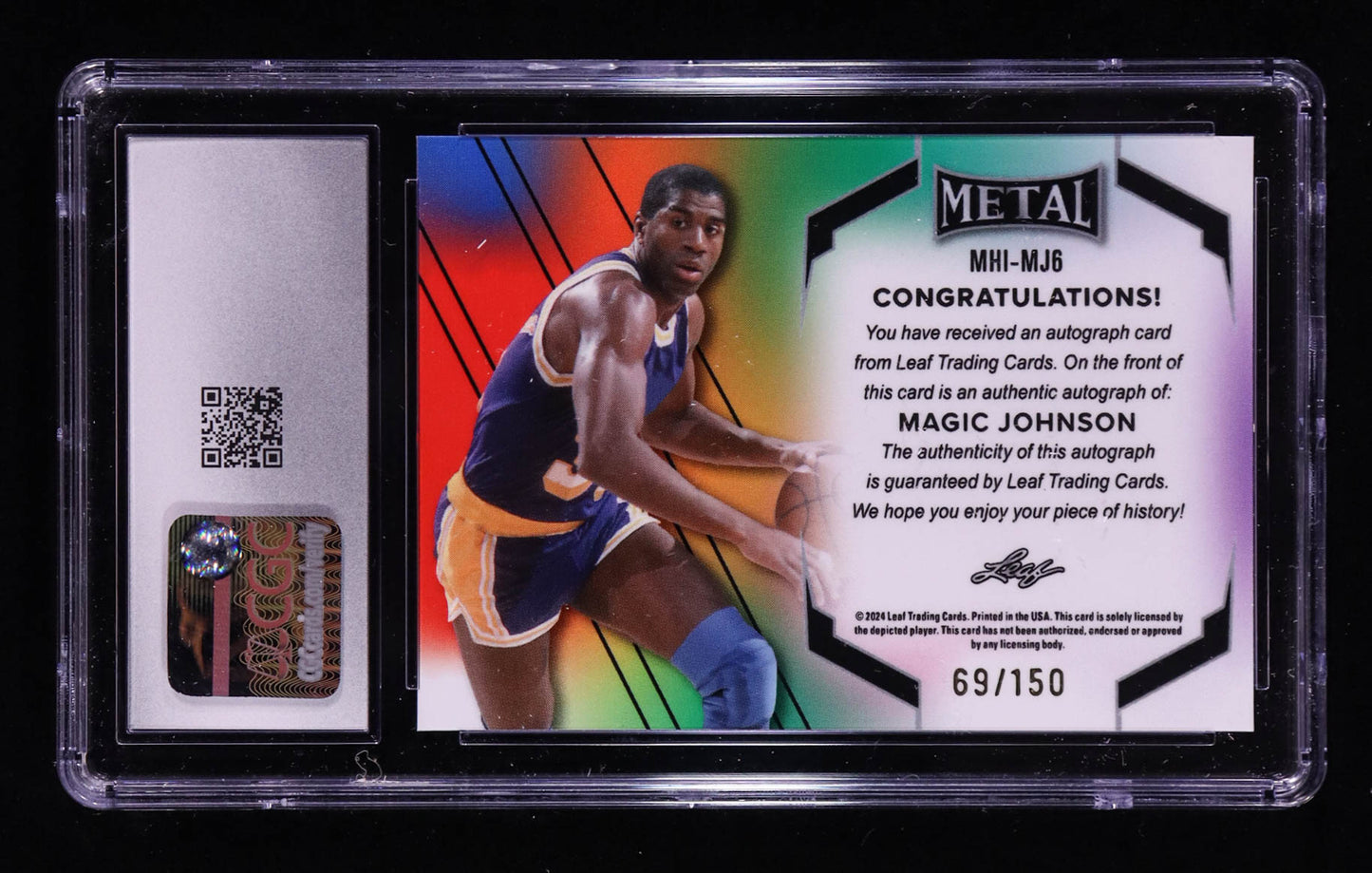 Magic Johnson 2024 Leaf Metal Web Exclusives - Inscriptions – Prismatic Green MHIMJ1 — 069/150