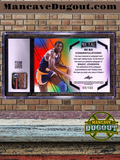 Magic Johnson 2024 Leaf Metal Web Exclusives - Inscriptions – Prismatic Green MHIMJ1 — 069/150
