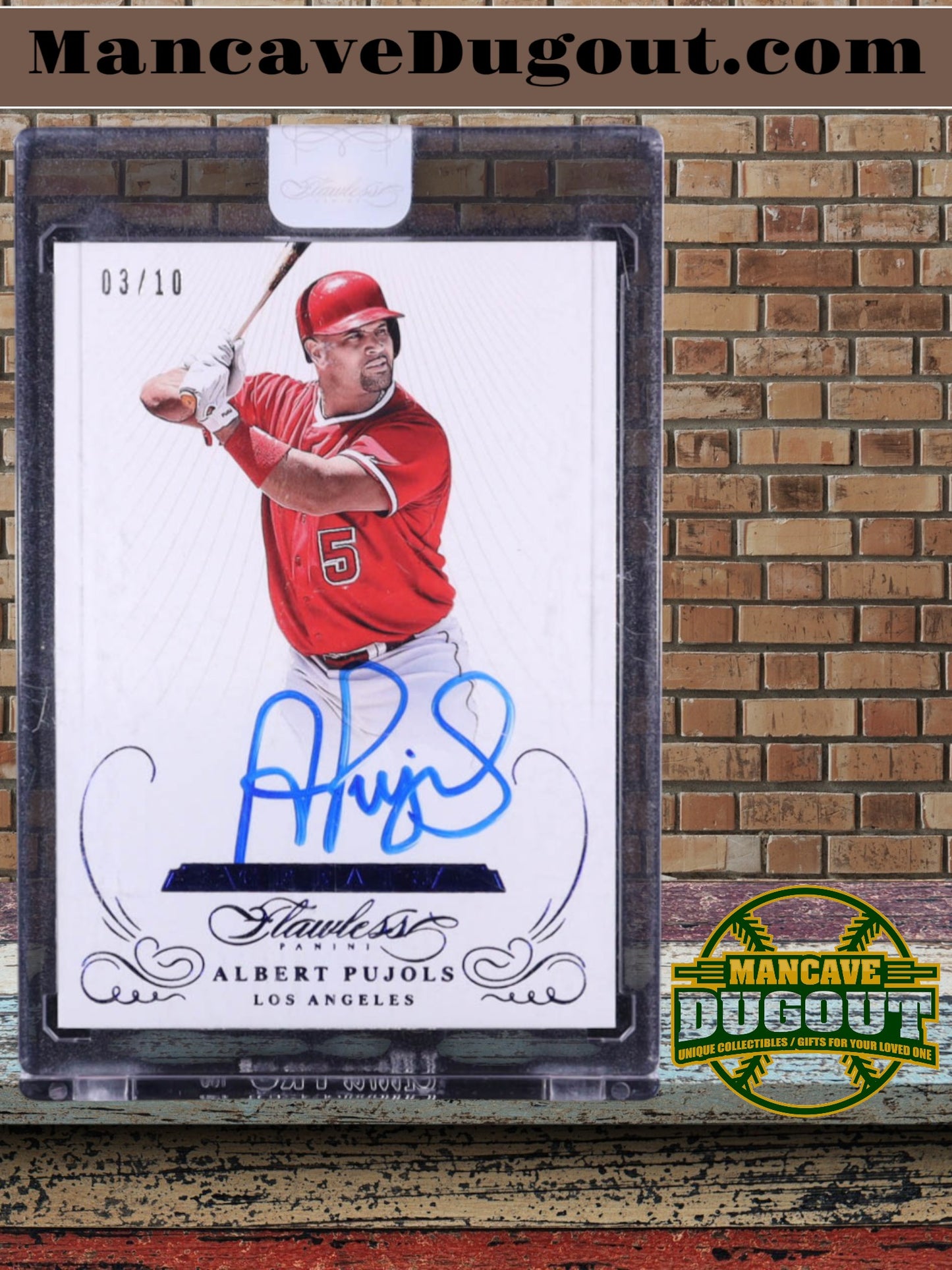Albert Pujols 2016 Panini Flawless-Greats Autographs–Sapphire Parallel (GAAP)-#3/10-Still Sealed