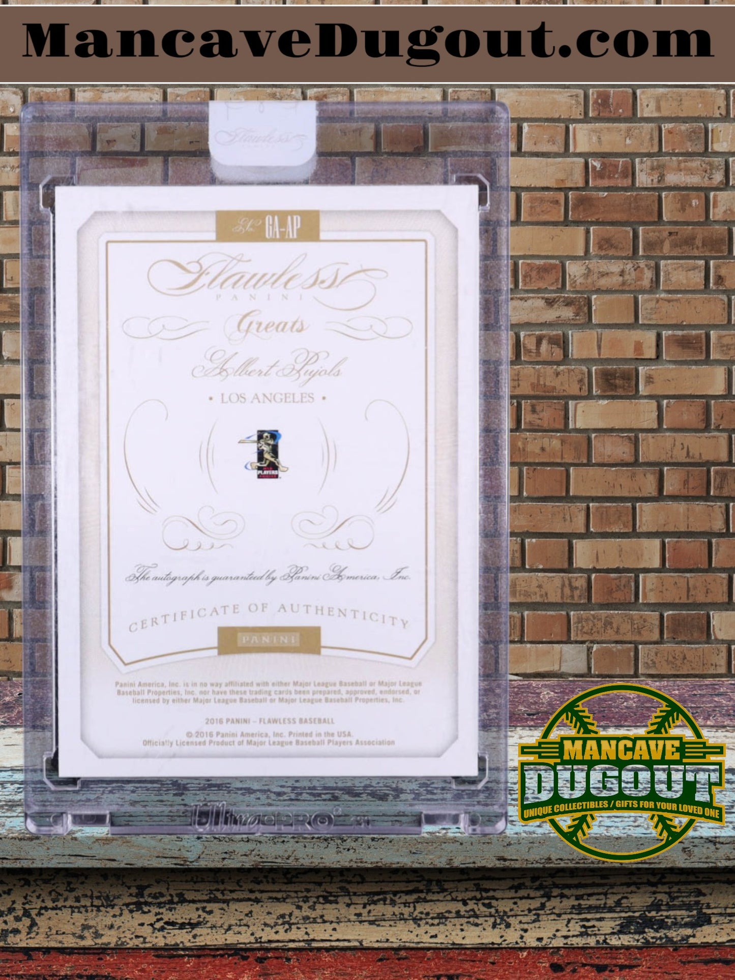 Albert Pujols 2016 Panini Flawless-Greats Autographs–Sapphire Parallel (GAAP)-#3/10-Still Sealed
