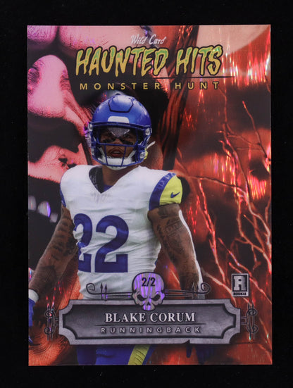 Blake Corum – 2024 Wild Card Haunted Hits - Monster Hunt Shock Orange #HHFBC – Rookie Card (RC) – 2/ 2