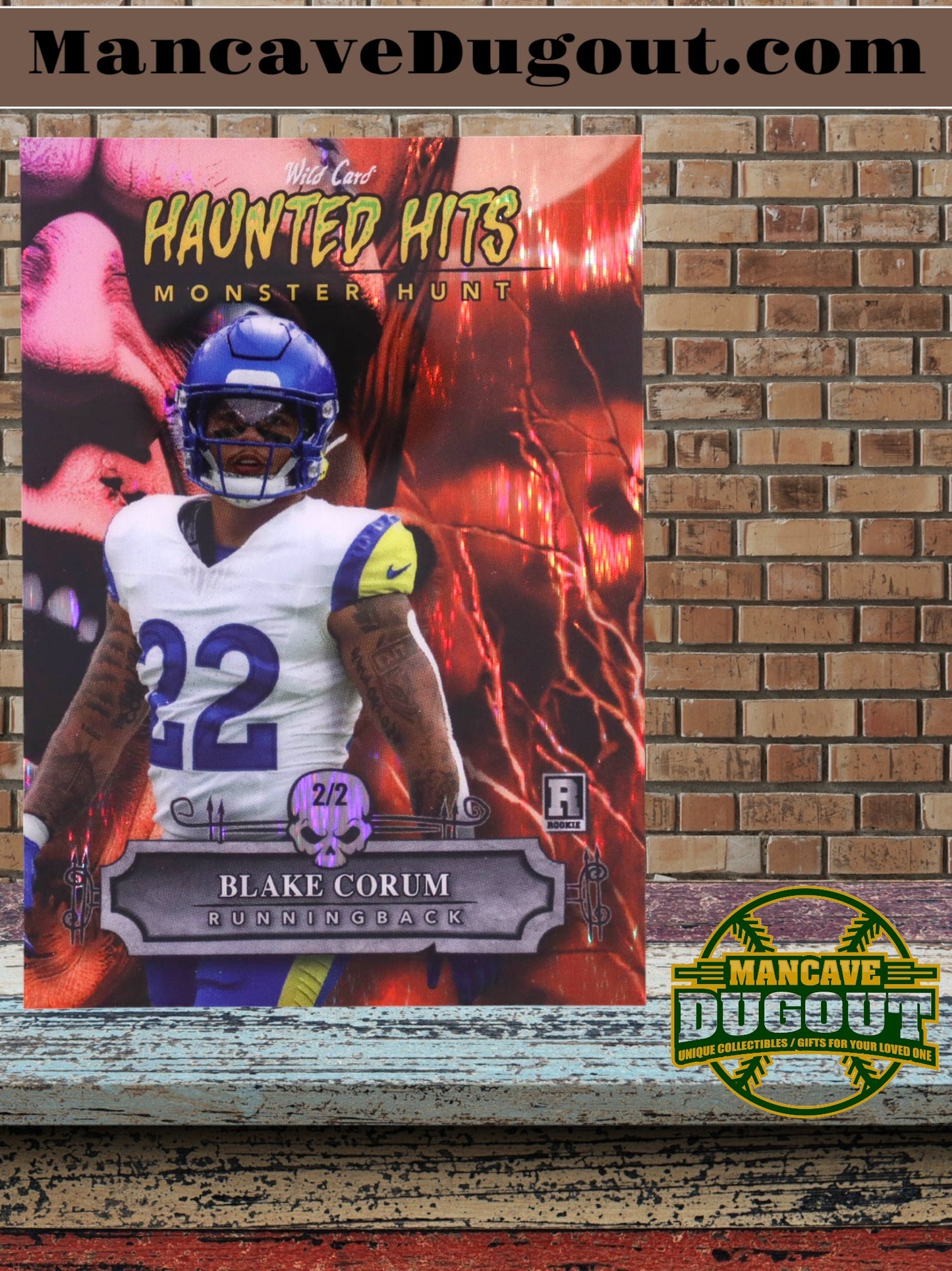Blake Corum – 2024 Wild Card Haunted Hits - Monster Hunt Shock Orange #HHFBC – Rookie Card (RC) – 2/ 2