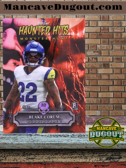 Blake Corum – 2024 Wild Card Haunted Hits - Monster Hunt Shock Orange #HHFBC – Rookie Card (RC) – 2/ 2