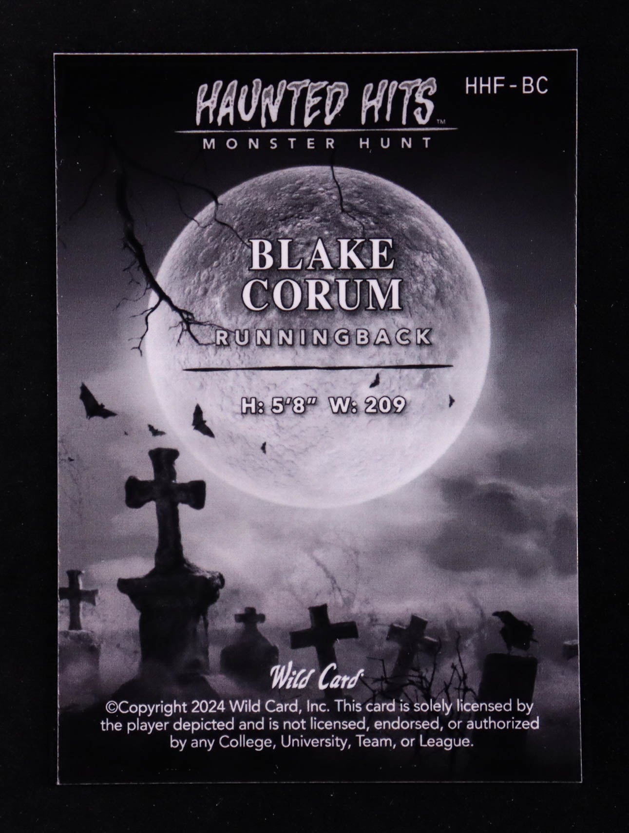 Blake Corum – 2024 Wild Card Haunted Hits - Monster Hunt Shock Orange #HHFBC – Rookie Card (RC) – 2/ 2