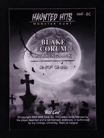 Blake Corum – 2024 Wild Card Haunted Hits - Monster Hunt Shock Orange #HHFBC – Rookie Card (RC) – 2/ 2