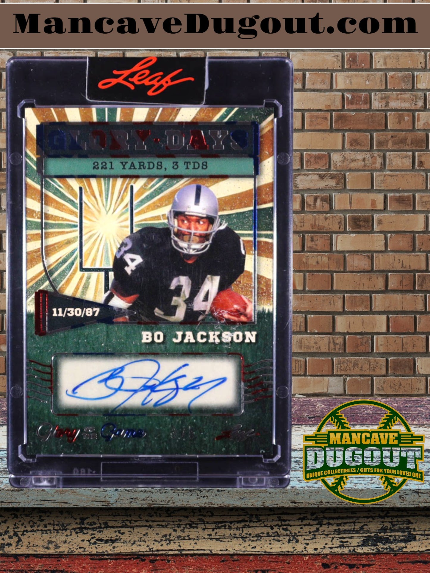 Bo Jackson – 2025 Leaf Glory of the Game - Glory Days Autographs – USA Flag Foil #GDBJ1 – Serial #3/5