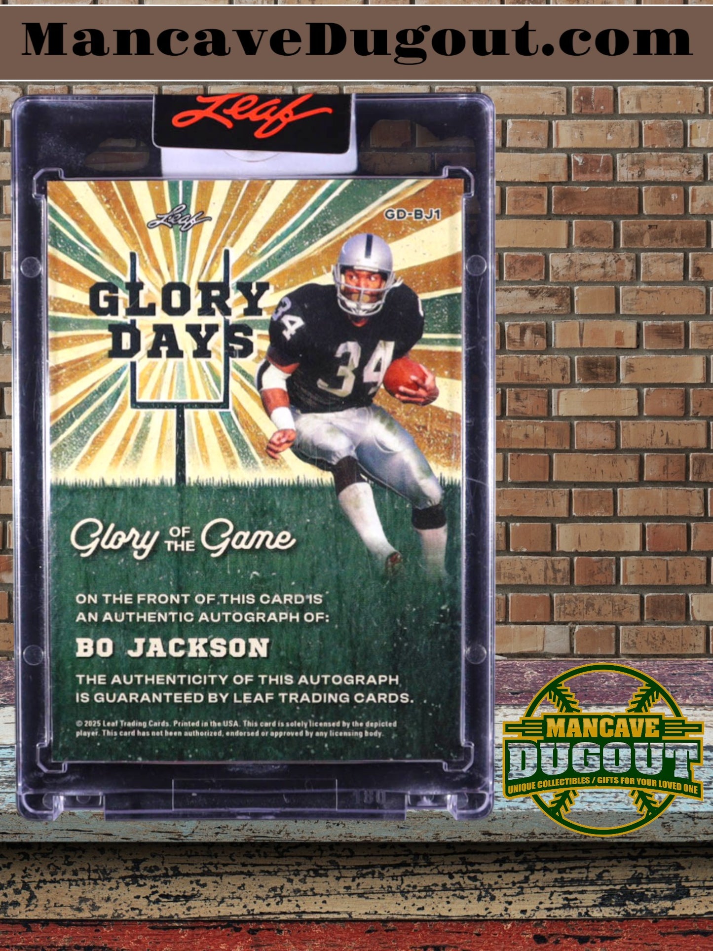 Bo Jackson – 2025 Leaf Glory of the Game - Glory Days Autographs – USA Flag Foil #GDBJ1 – Serial #3/5