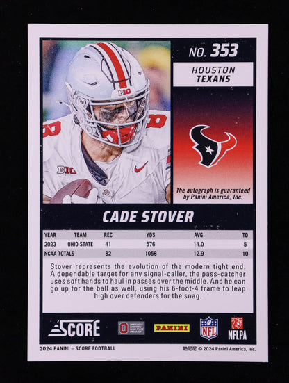 Cade Stover – 2024 Score Signatures #353 - Rookie Card (RC) – Autograph