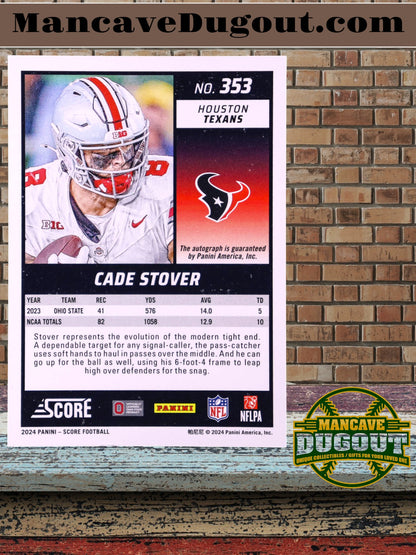 Cade Stover – 2024 Score Signatures #353 - Rookie Card (RC) – Autograph
