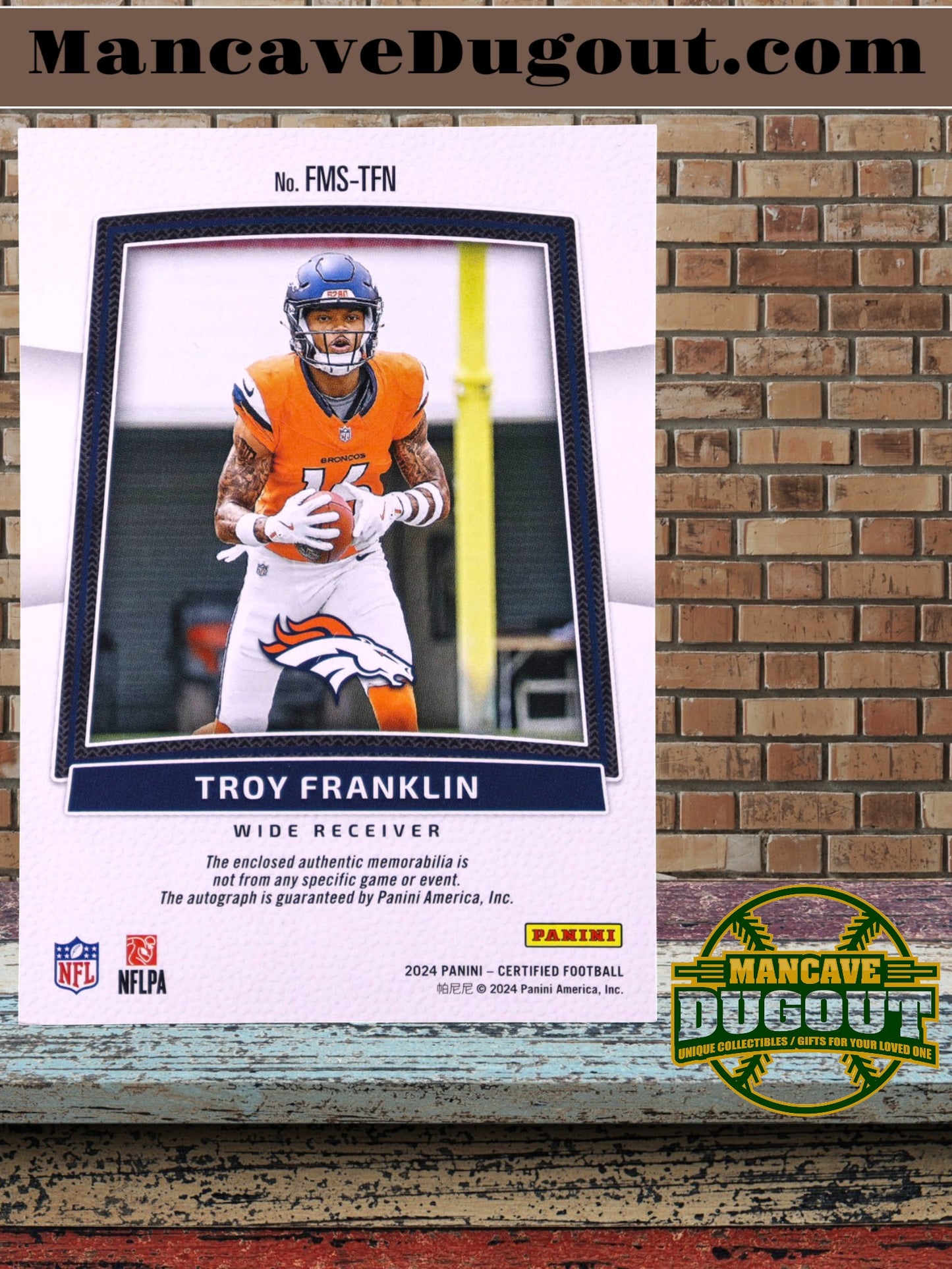 Troy Franklin – 2024 Panini Certified - Freshman Fabric Mirror Signatures Bronze #12 – Rookie Patch Auto (RPA) - Serial #299/349