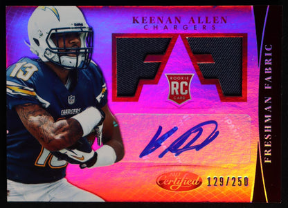 Keenan Allen – 2013 Panini Certified - Mirror Red #317 – Rookie Jersey Autograph (JSY AU RC) - Serial #129/250