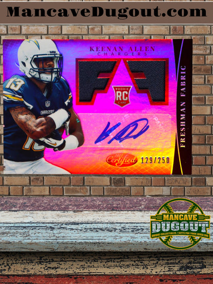 Keenan Allen – 2013 Panini Certified - Mirror Red #317 – Rookie Jersey Autograph (JSY AU RC) - Serial #129/250