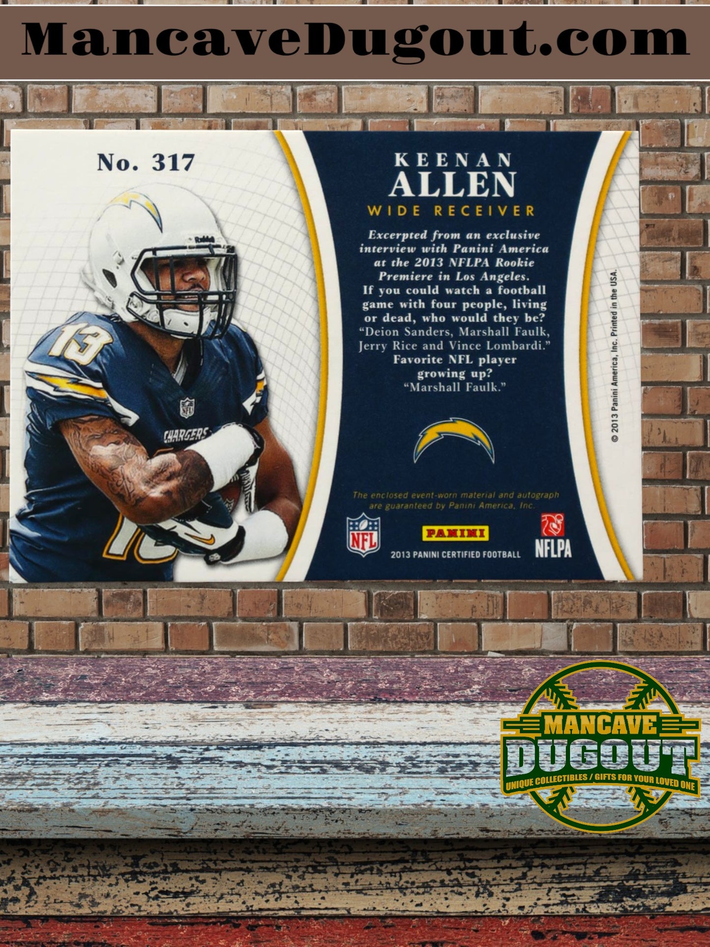Keenan Allen – 2013 Panini Certified - Mirror Red #317 – Rookie Jersey Autograph (JSY AU RC) - Serial #129/250