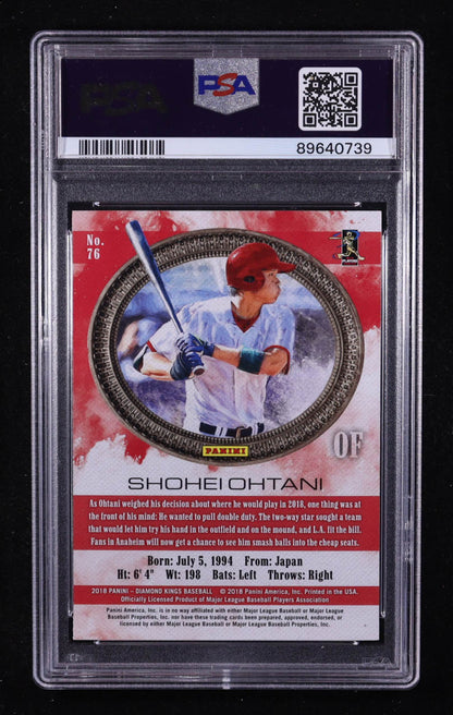 Shohei Ohtani – 2018 Diamond Kings #76 - Rookie Card (RC) – PSA 10 Gem Mint