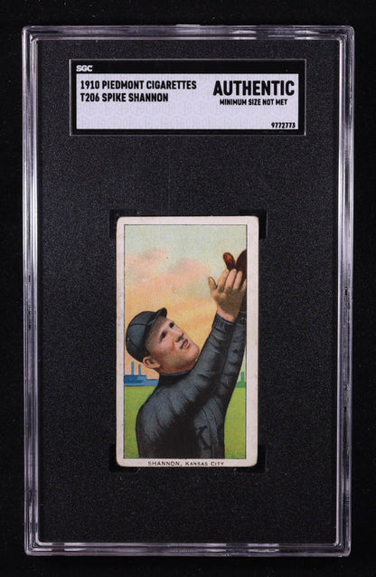1909–11 T206 Spike Shannon #438 - SGC Authentic – Classic Pre War Tobacco Issue