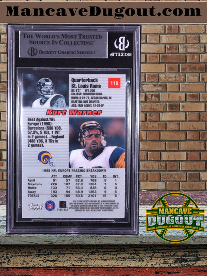 Kurt Warner – 1999 Bowman’s Best #110 - Rookie Card (RC) – Autographed & Inscribed “HOF 17” – BGS Slabbed