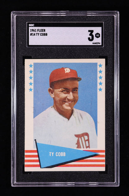 Ty Cobb 1961 Fleer #14 - SGC 3 (VG) — Hall of Fame Legend