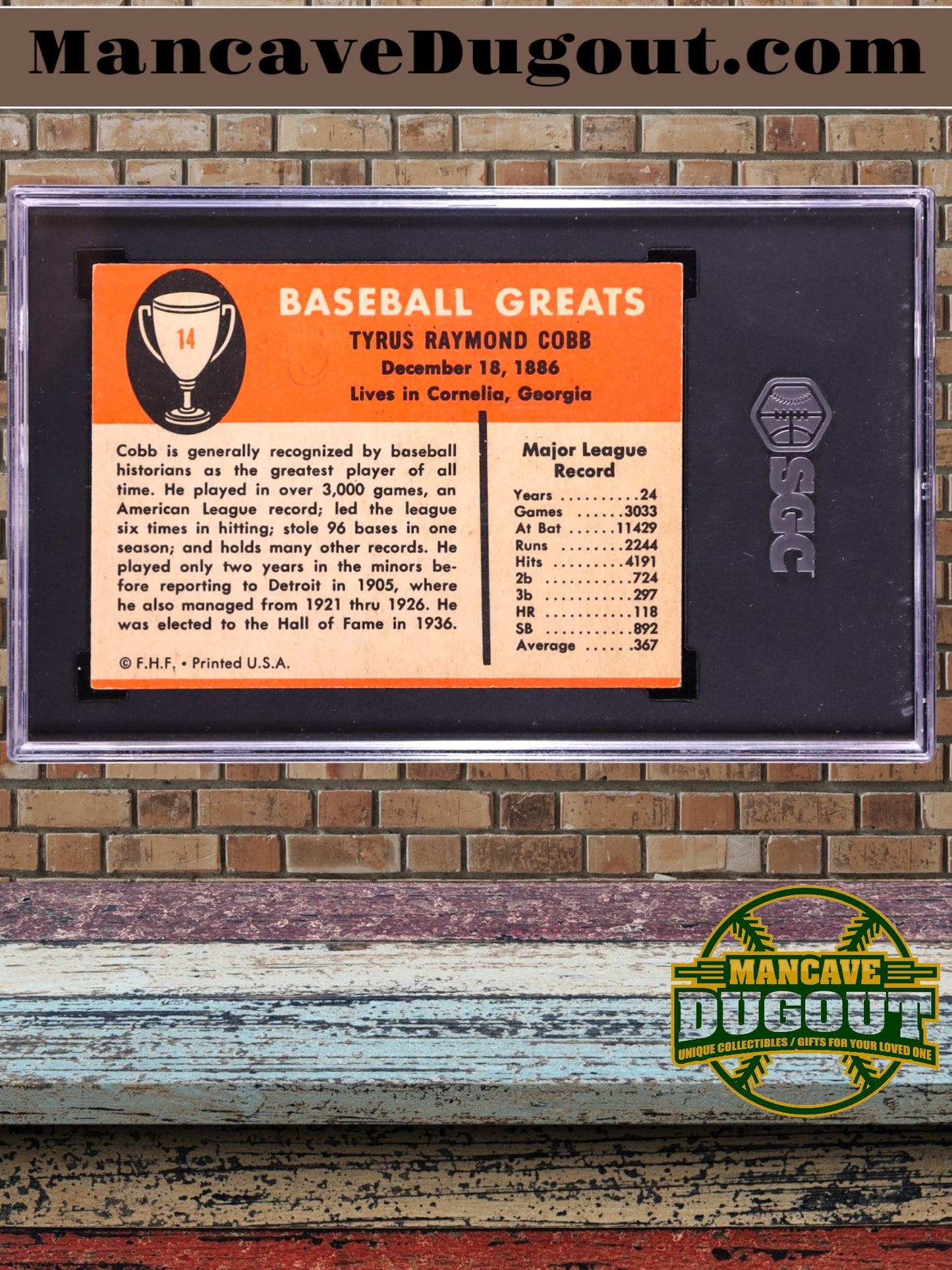Ty Cobb 1961 Fleer #14 - SGC 3 (VG) — Hall of Fame Legend