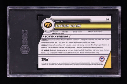 Caitlin Clark 2023 24 Bowman Chrome University - Pink Refractors #34 — Rookie Card - SGC 9.5 Gem Mint